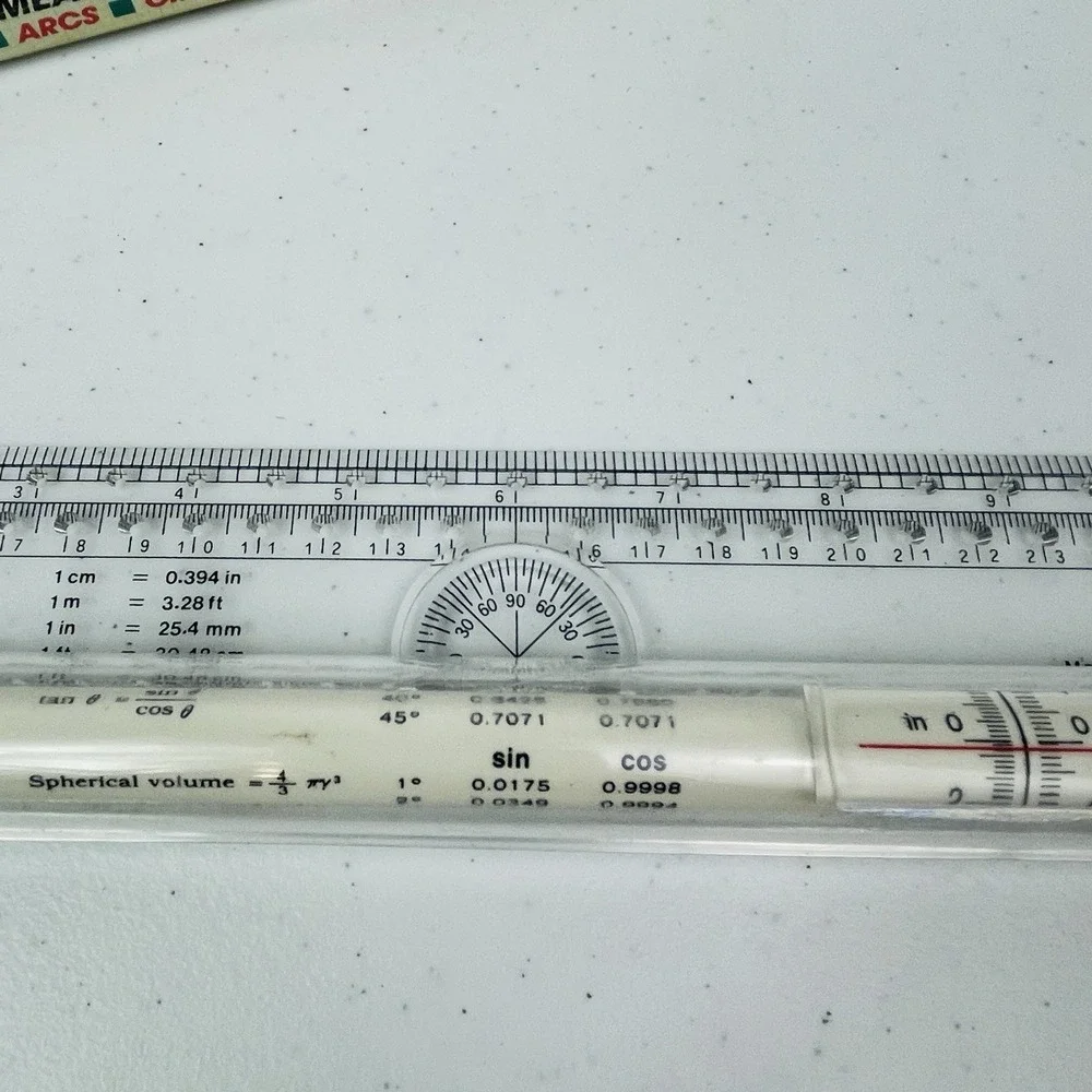 Vtg Rolling Ruler All Purpose 5 in 1 for Artist Students Drafting As Seen on TV